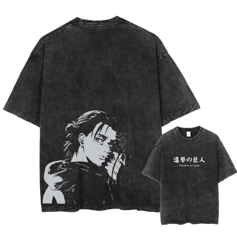 Attack on Titan Cotton High Quality Tshirt Comic Japanese Anime Men Top Japanese Y2k Streetwear Man Clothes