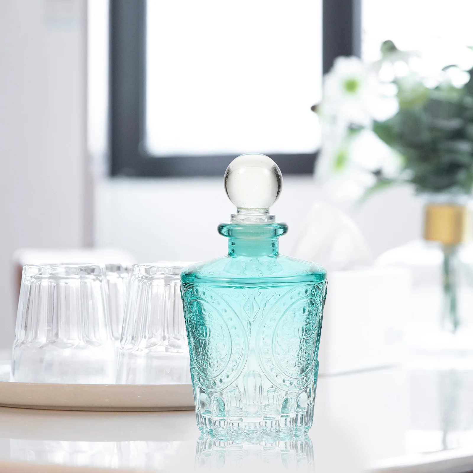 2개 고품질 유리 아로마 병 장식용 에센셜 오일 용기 가정용 아로마테라피 스파 명상 욕실 장식용