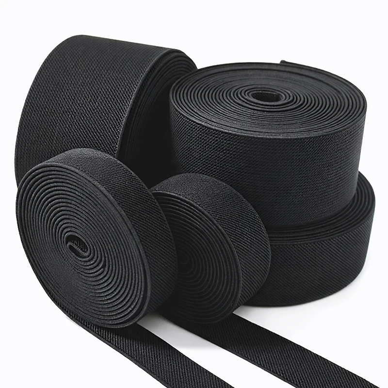 5/10Meters Sewing Elastic Bands 10-80mm Black Stretch Webbing Tape for Clothes Belt Sling Trousers Waistband Rubber Band Supply
