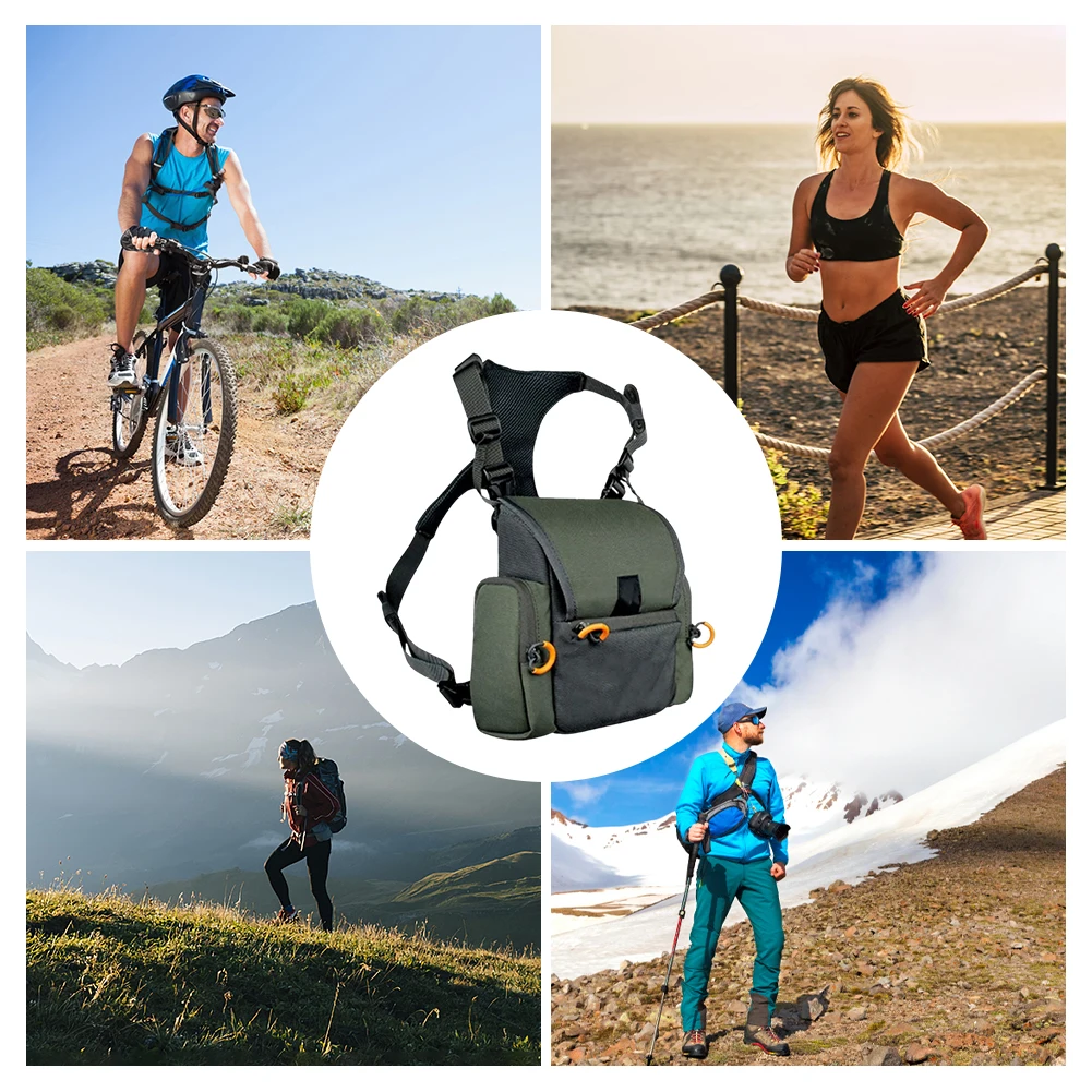 

Нагрудный рюкзак для бинокля с чехлом для дальномера и дождевиком, регулируемый камуфляжный чехол большой емкости для охоты и пешего туризма