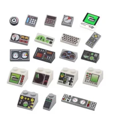 20PCS Stampato Building Block Piastrelle Computer Cruscotto Centro di Controllo Audio Tastiera Cibo Medico Kit di Pronto Soccorso Farmacia Giocattolo K030