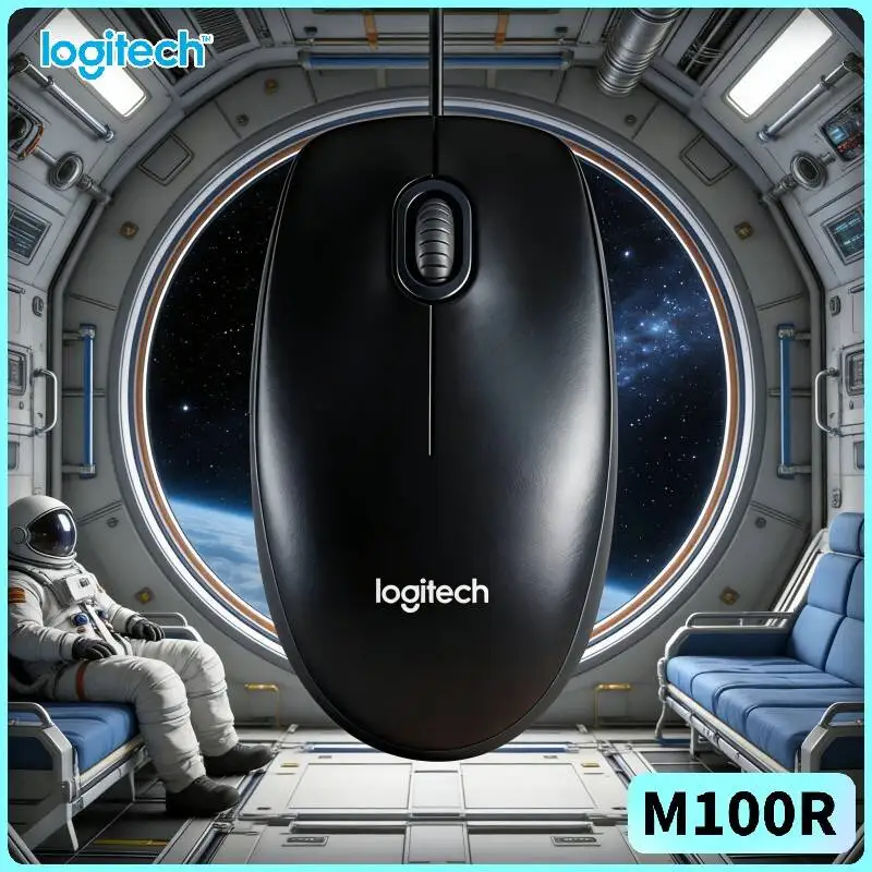 

Logitech M100R 1000DPI Optical Wired Mouse USB Plug Play Easy-to-Carry Design for PC Mac Laptop Desktop Office Home