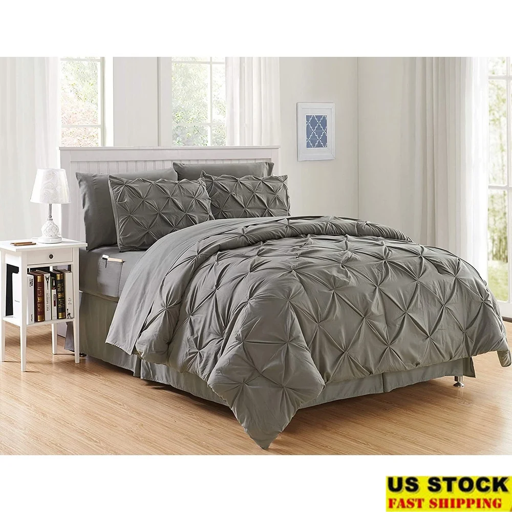 

All-Season Goose Down Alternative Comforter Ultra-Soft Microfiber Baffle-Box Design Machine-Washable Year-Round Use Cozy