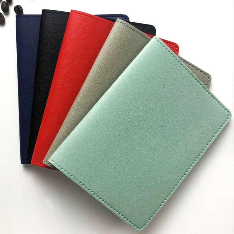 Multi Color Thickened PU Leather Card Passport Book Protective Case Dual Purpose Passports Travel Solid Pack Case Holder Package