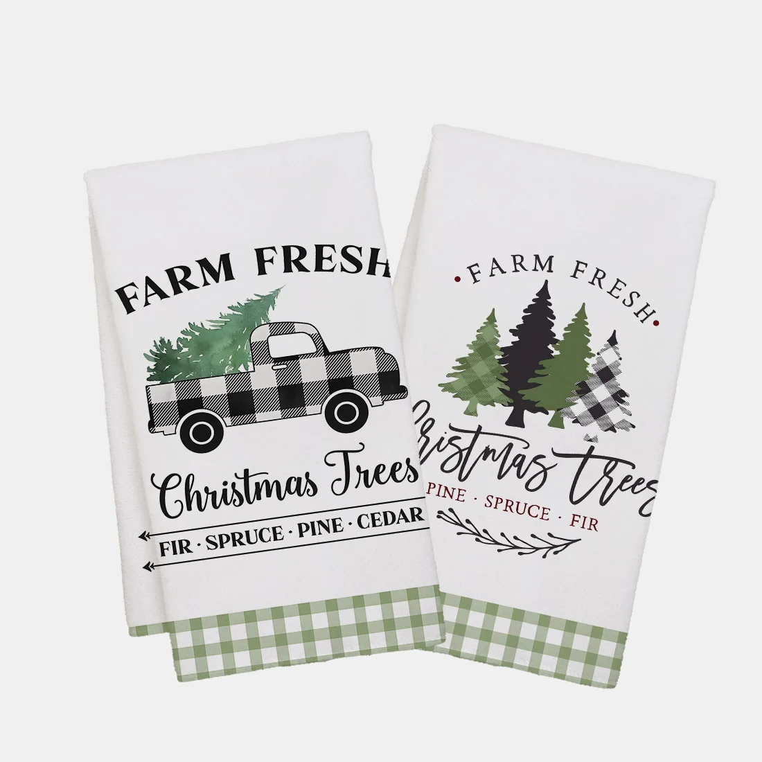 40x60cm Christmas Tree Tea Towel Kitchen Dishcloth Grid Tree Snowman Pattern Cleaning Cloth Gift Merry Christmas Decor