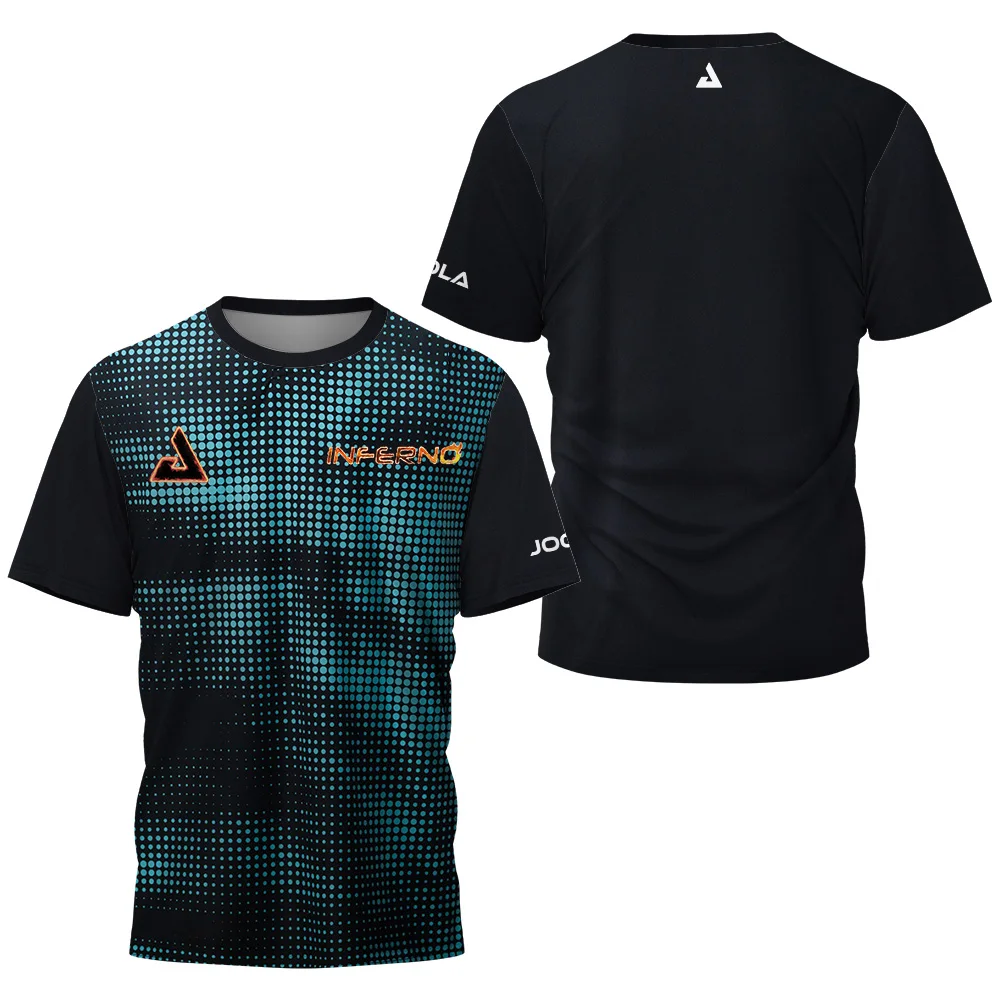 2025 new men's summer table tennis floral print men's badminton tennis brand quick drying short sleeved men's top sports T-shirt image 3