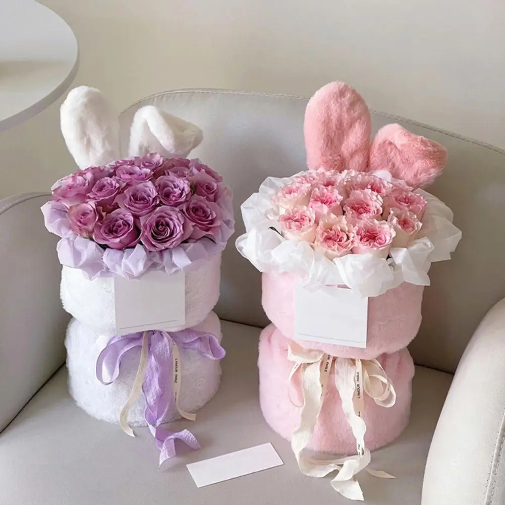 Bouquet Material Bag Rabbit Ears Flower Packaging Bucket Flower Shop Wedding Valentine\'s Day Birthday Gift Wrapping Paper Bucket