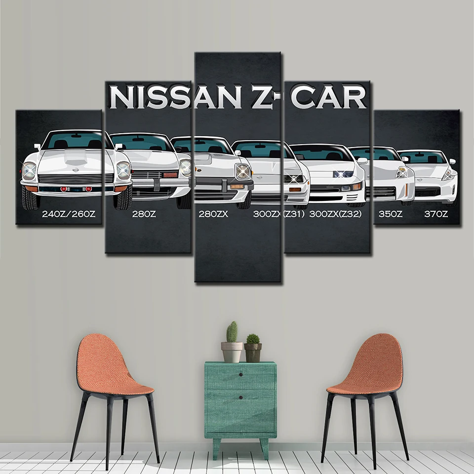 Unframed 5Pcs Z Historical Model Revolution Car Canvas Posters Wall Art Picture Paintings for Living Room Home Decor