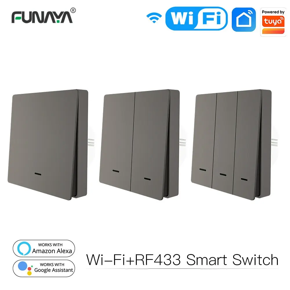 

Zigbee WiFi Tuya Switches Smart Wall Light Push Button Transmitter Smart Life App Remote Control Alexa Google Home Light Switch