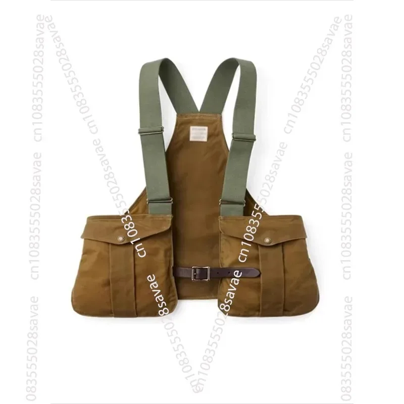 American-style Retro Overalls Camping Pocket Vest Men's Loose Retro Functional Wear Shoulder Vest Jacket