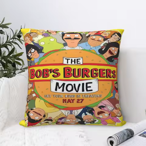 Home Decor Bobs Funny B-Burgers Pillowcases Merch Pillow Cover Square Multi Size