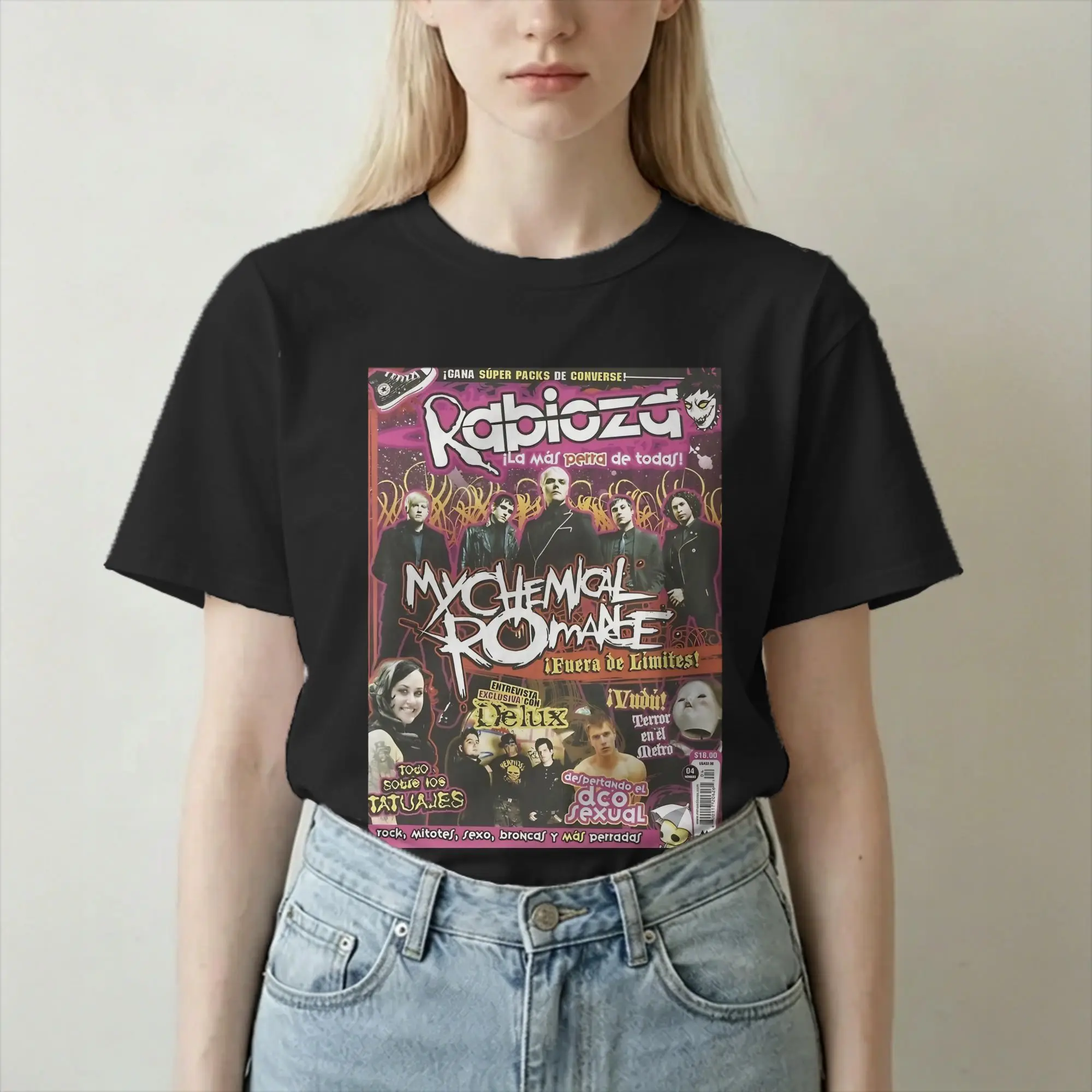 Camisetas do revista My Chemical Romance para homens e mulheres, camiseta engraçada de algodão puro, gola redonda, manga curta, roupas plus size