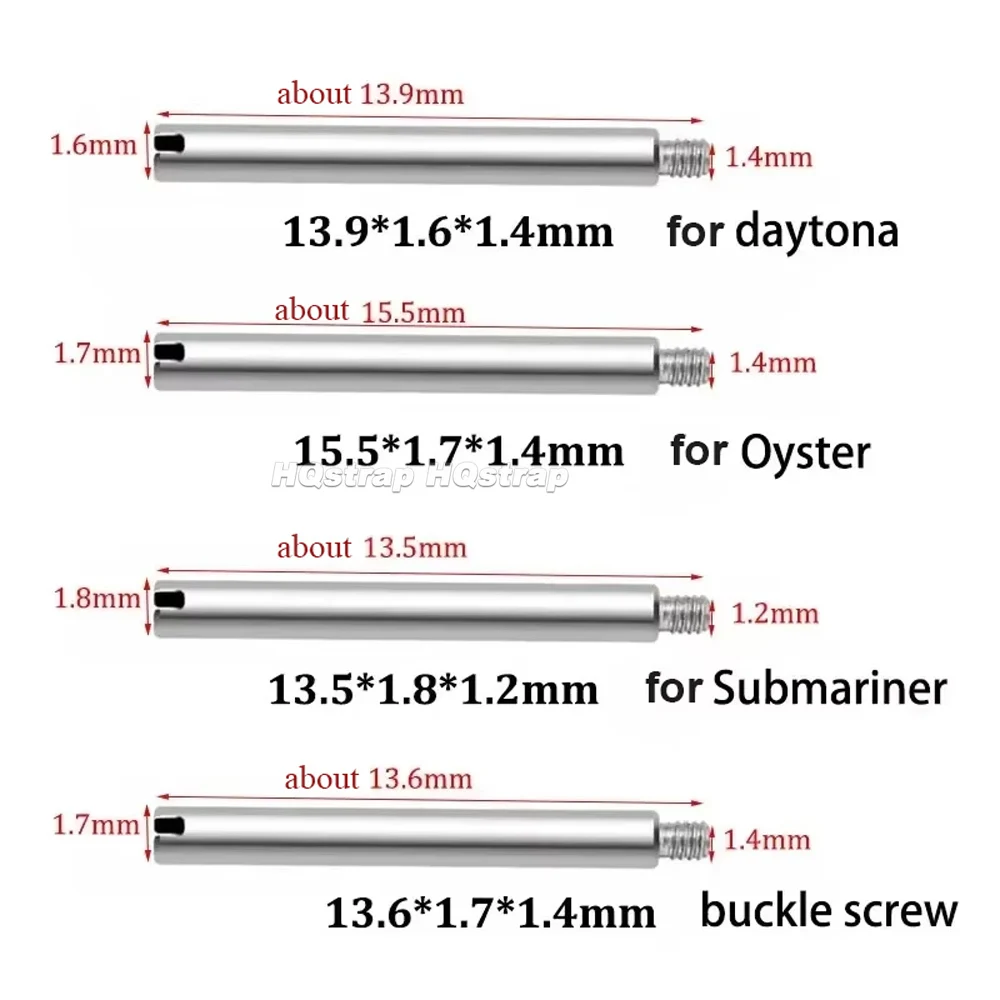 Stainless Steel Watchband Screw for Rolex for Daytona for Oyster Submariner Screws Rod Replacement Part Watch Buckle Accessories