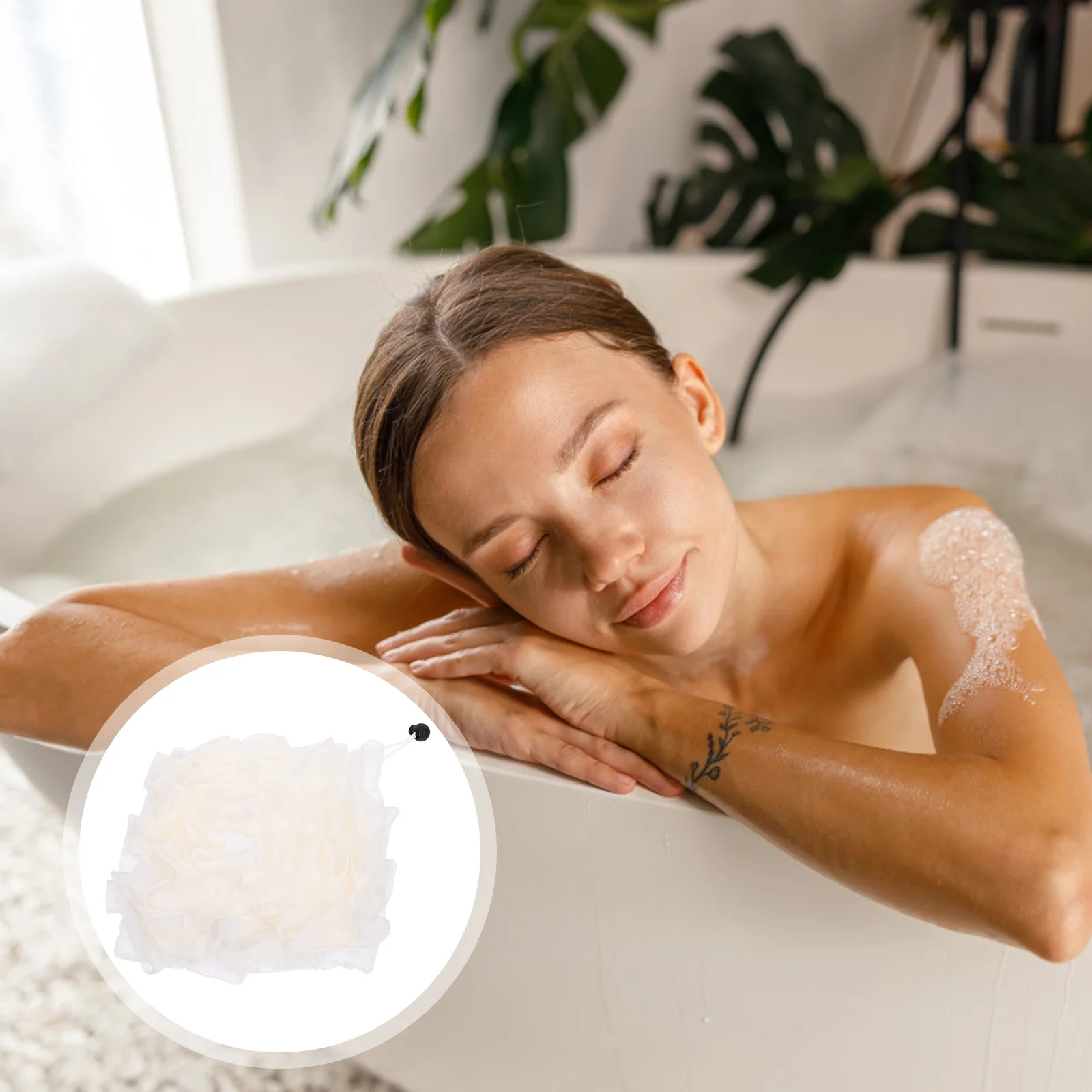 

Supple Bath Ball Rich Lather Gentle Exfoliating Lightweight Shower Scrubber Travel Loofah Body Cleaning Tool Bathing Ball