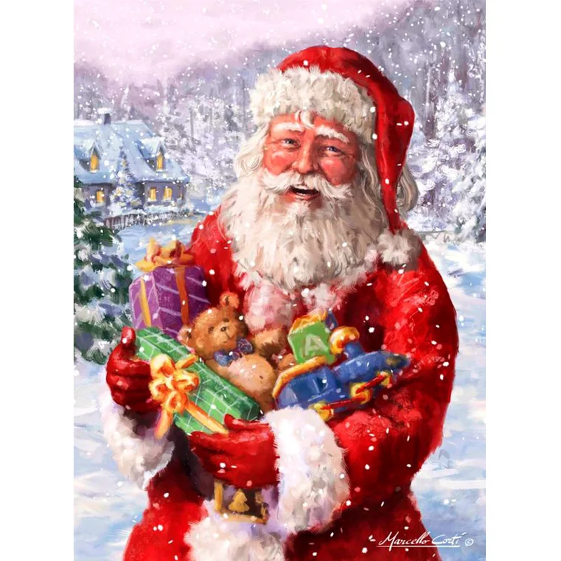 

AB Diamond Diamond Painting Cartoon Santa Claus Diamond Embroidery Kit Wall Decoration Hanging Painting