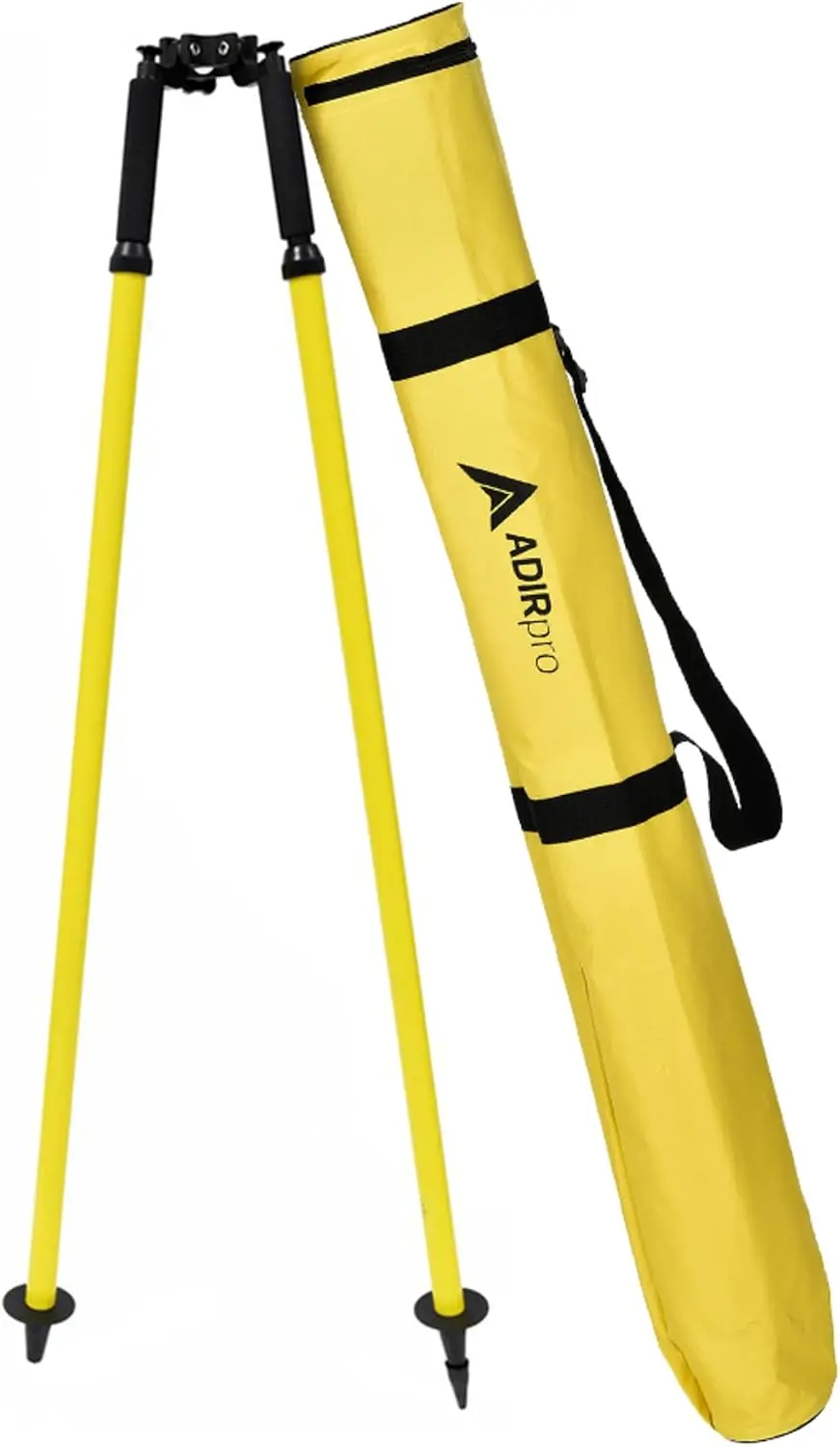 Adir Aluminum Bipod with Thumb Screw Head for GPS Rover Pole or Prism Pole of Total Station Surveying Equipment, Telescoping Pri