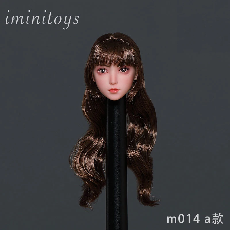 Iminitoys M014 1/6 Anime Girl Head Sculpt Carving Model Fit 12'' Female Soldier Pale Action Figure Body Dolls