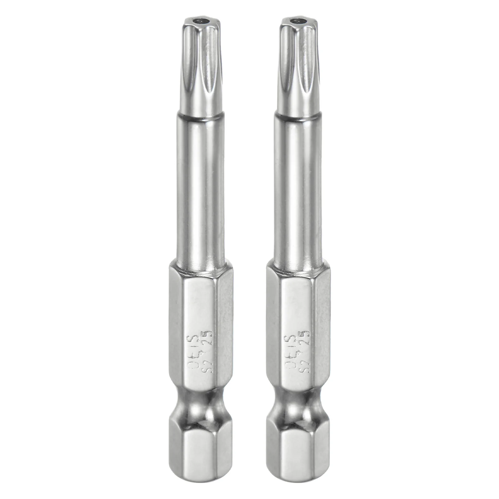 1/2 peças Ponta Torx de Segurança Magnética Antiviolação T6-T40, Haste Hexagonal de 1/4 polegada, 2 polegadas de comprimento, com Furo