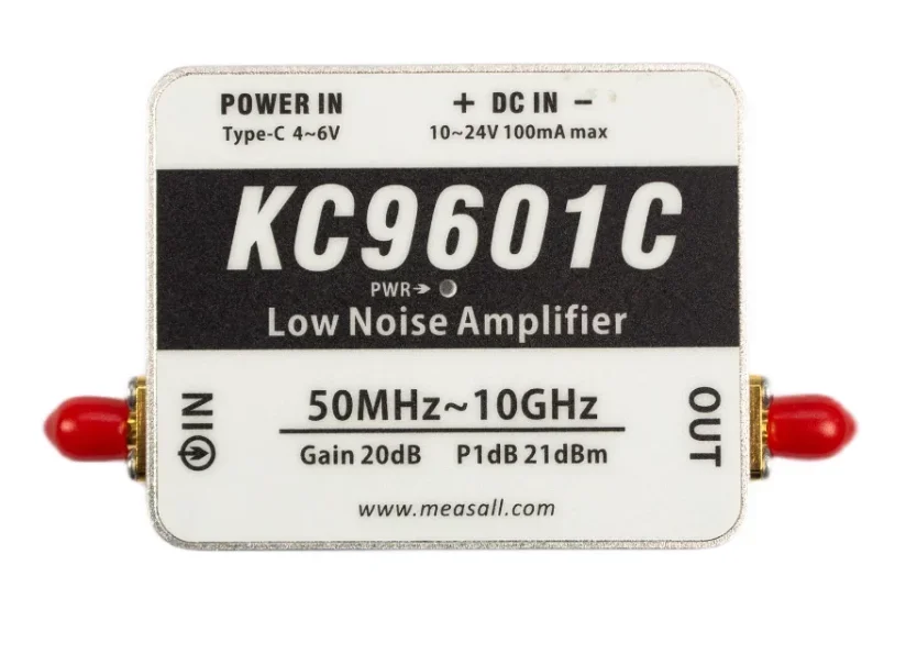 KC9601C Low noise amplifier 50M-10GHz 20dB high linearity Type-C power supply LNA