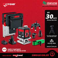 YEVOLT 12/16-Line 3D/4D Green Laser Level Auto-Leveling ±4° Self-Leveling Angle Plumbers Eliminate Measurement Errors Power Tool