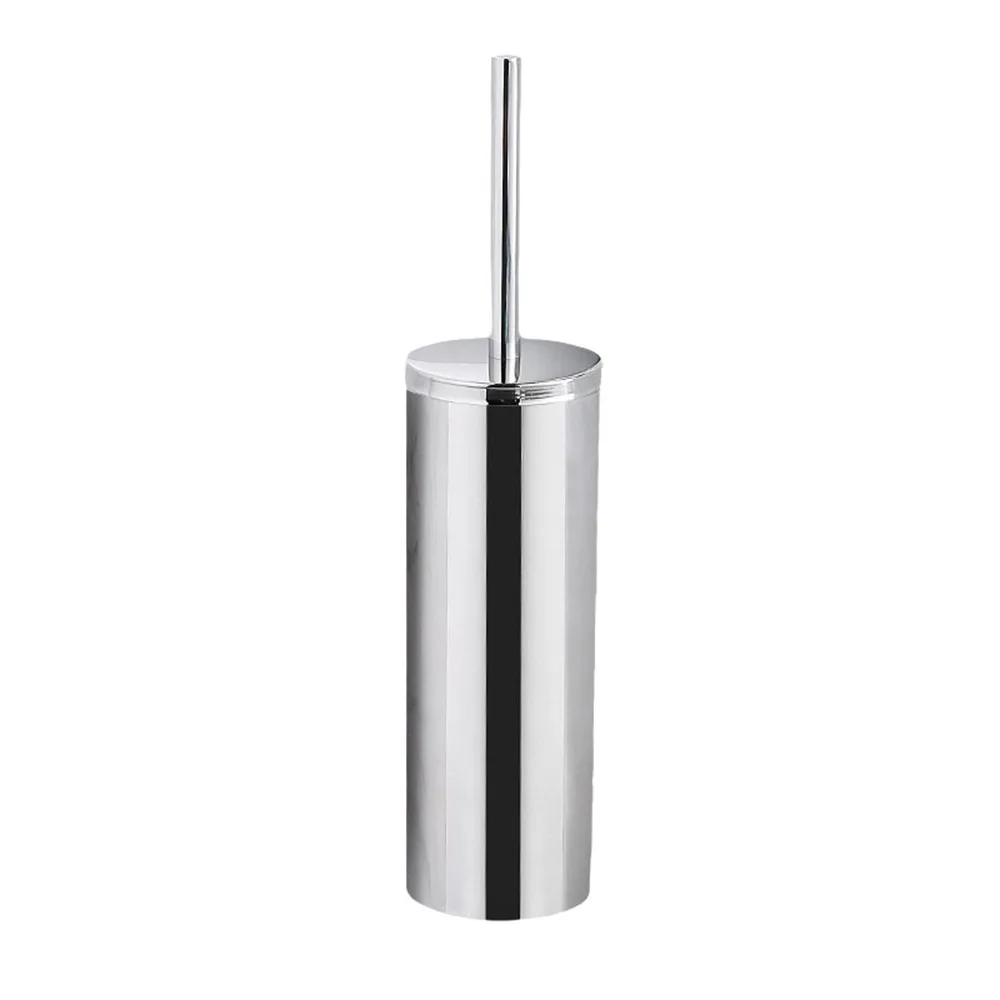 Stainless Steel Toilet Brush with Base Wall Mounted No Drill Toilet Cleaning Brush Long Handle Splash Proof Toilet Scrubber