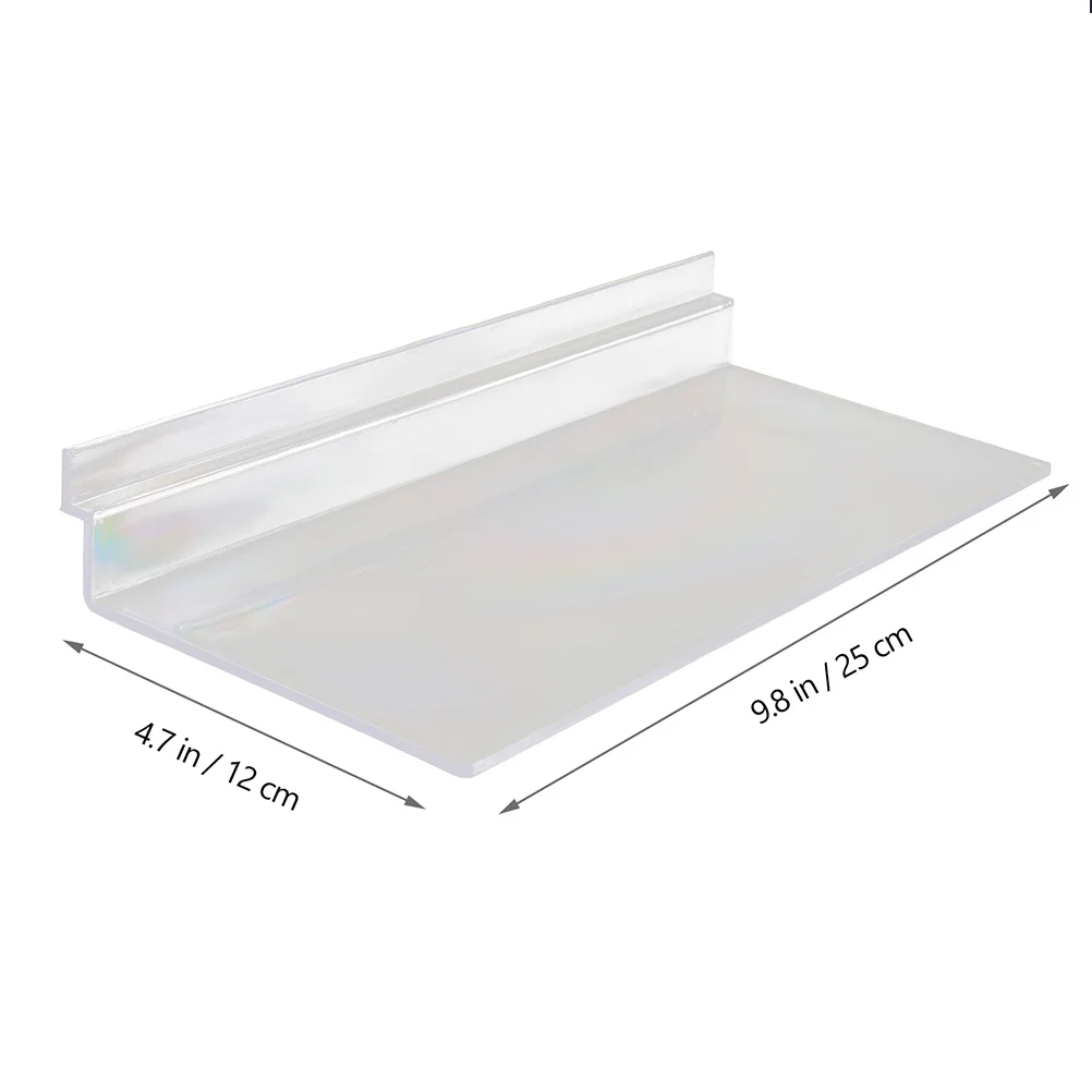 

8 Pcs Wall Bracket Transparent Display Shoe Holder Racks Slatted Shelf Plastic Retail Shelves