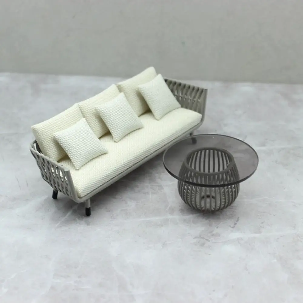 

Новый европейский стиль песочный стол сцена DIY ручной работы пластиковый диван модель украшения открытый отдых диван украшение кукольного домика