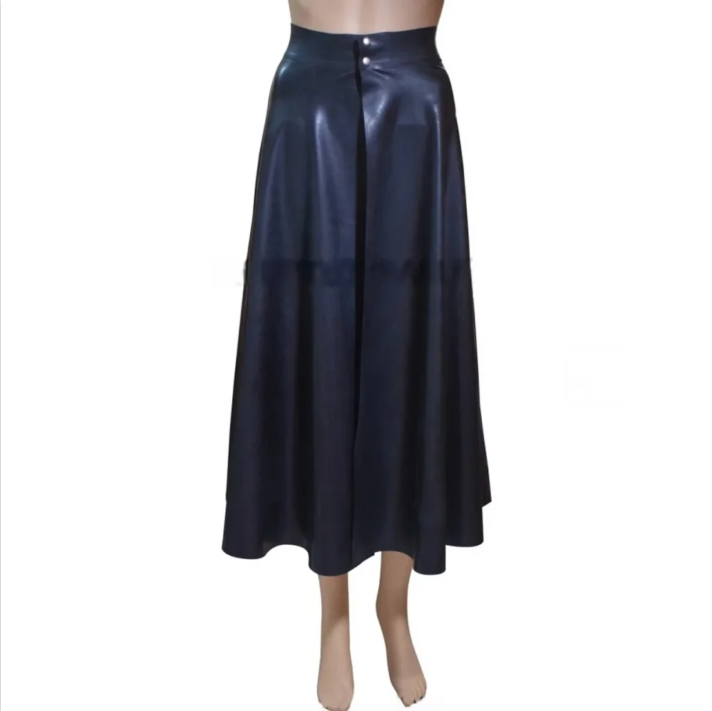 

Handmade Black Sexy Long Latex Skirts Near Heel Length Rubber Bottoms One Piece Long Skirt