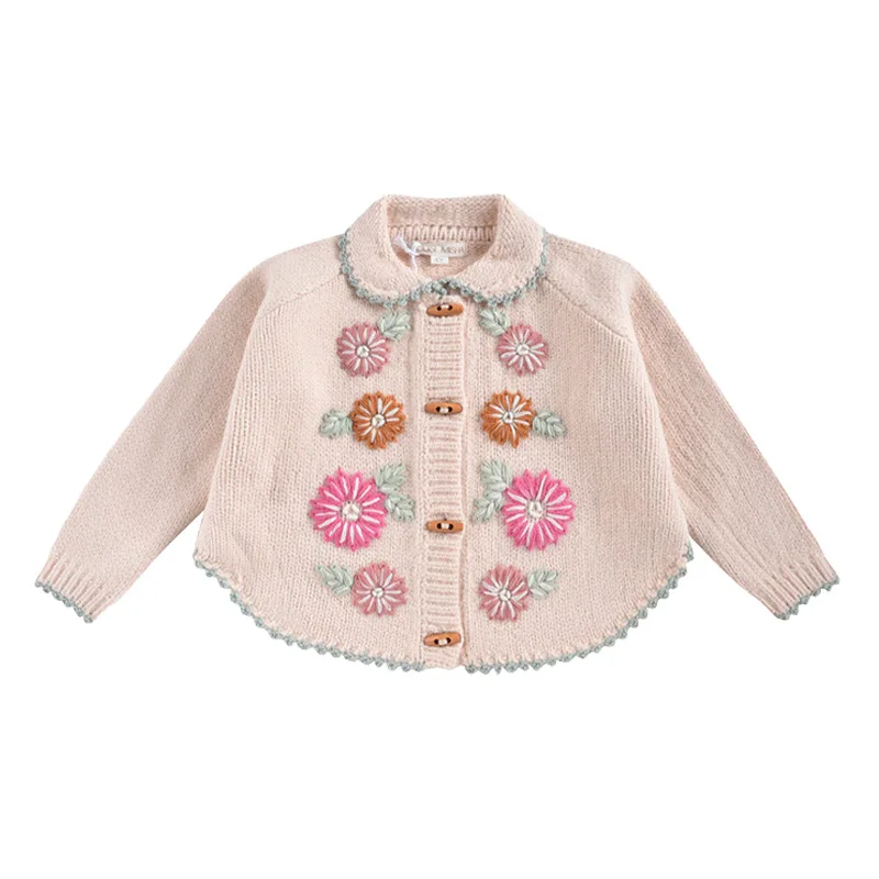 Vestiti per bambini coreani maglieria maglioni per il 2024 nuovo autunno inverno neonate Outwear Cardigan Jeans abbigliamento per bambini