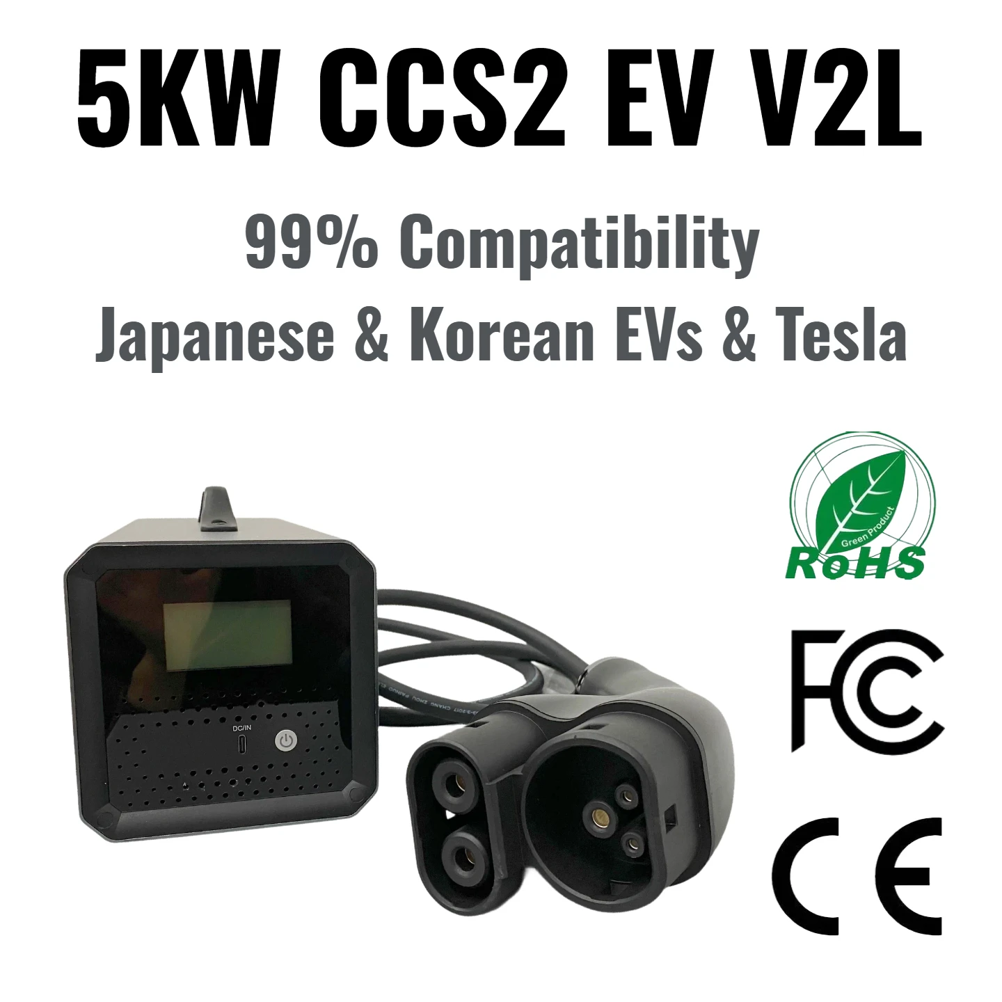 

Longood 2026 CCS2 V2L CE Discharger: Быстрый разрядник 5 кВт, вход DC 320-520В, выход AC 220В, для экстренного использования с электромобилями, запчасти для электромобилей на новой энергии