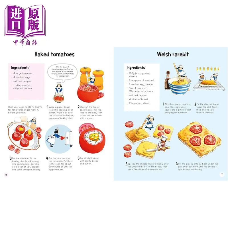 Children's Cookbook First Cookbook English Original, Children's Cookbook Picture Book, Easy To Make Delicious Recipes 7 +