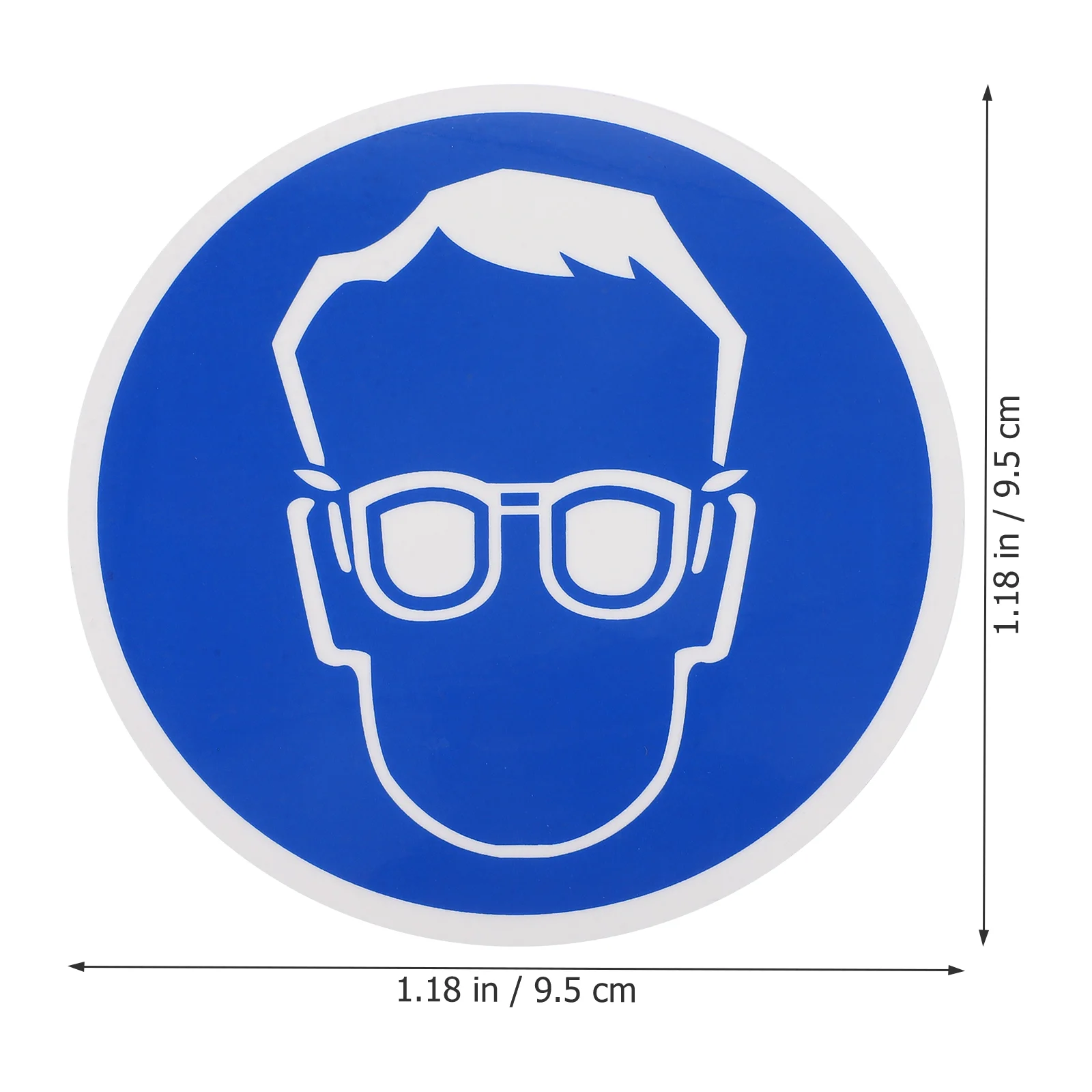 Autocollants de signalisation de sécurité pour lunettes de protection, production industrielle, auto-adhésifs, ne se décolore pas, matériau sûr, diamètre de 100mm, 2 pièces