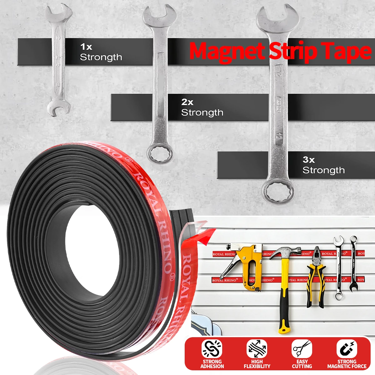 22.5/12.5mm Magnetic Strong Adhesive Tape Thickth 1.5/2mm Teaching Aids Special Soft Magnetic Adhesive for Crafts Office & Home