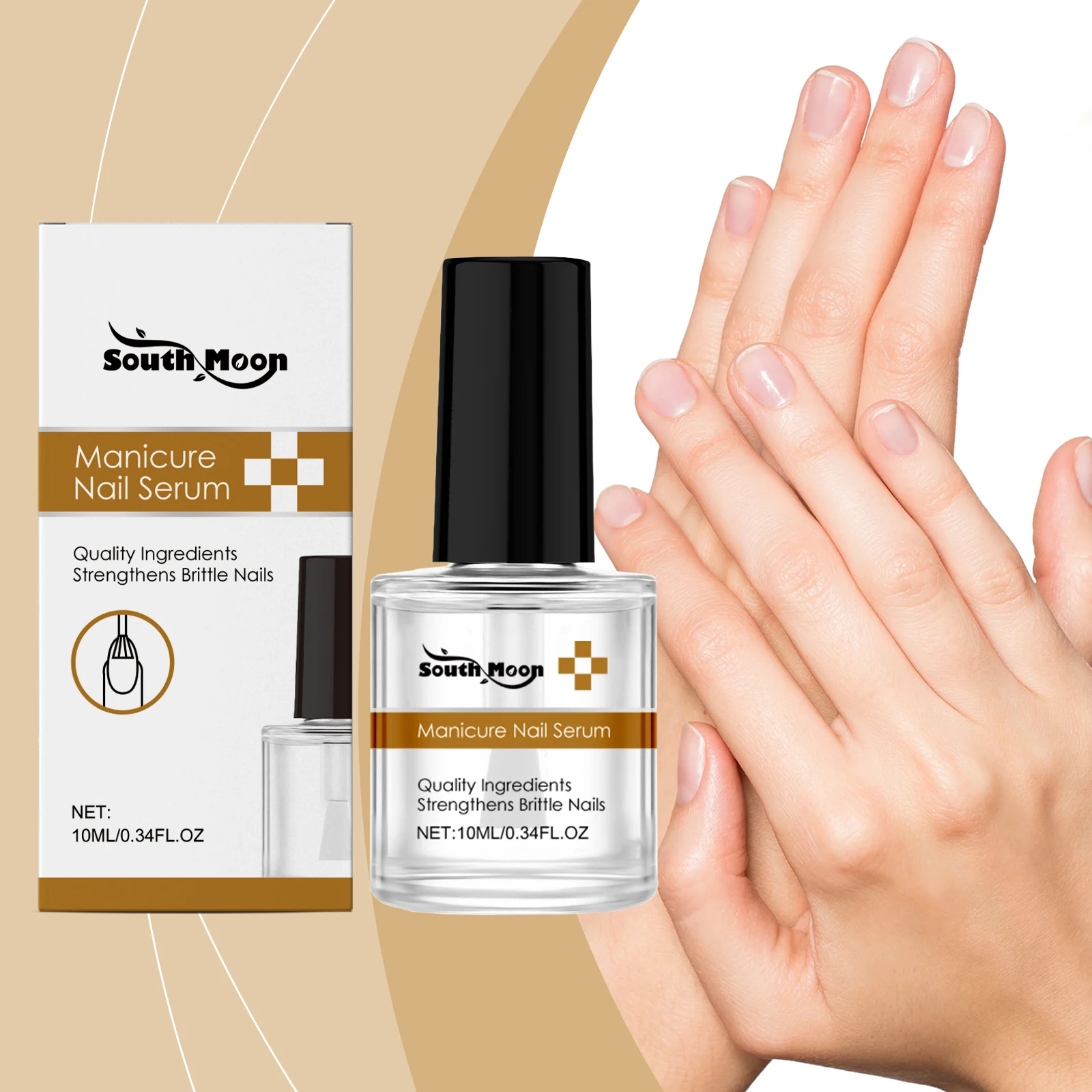 Nail Growth Serum - Strengthening Treatment for Brittle Nails - Manicure Care with Keratin & Biotin - Repair Weak