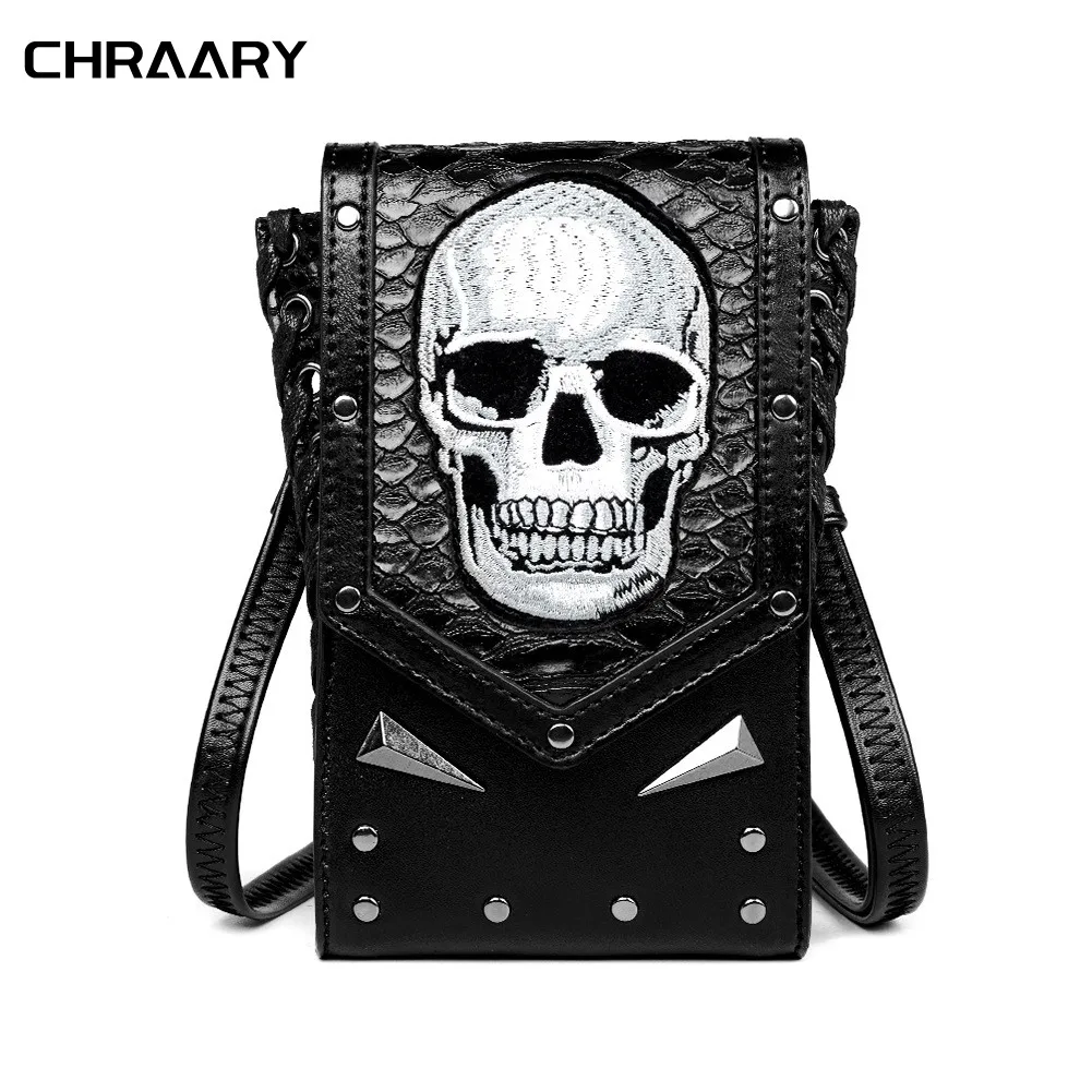 Punk Rock Stil weibliche Steampunk Motorrad Single Shoulder Umhängetasche Frauen Handy Taille Packs Tasche trend iges Accessoire