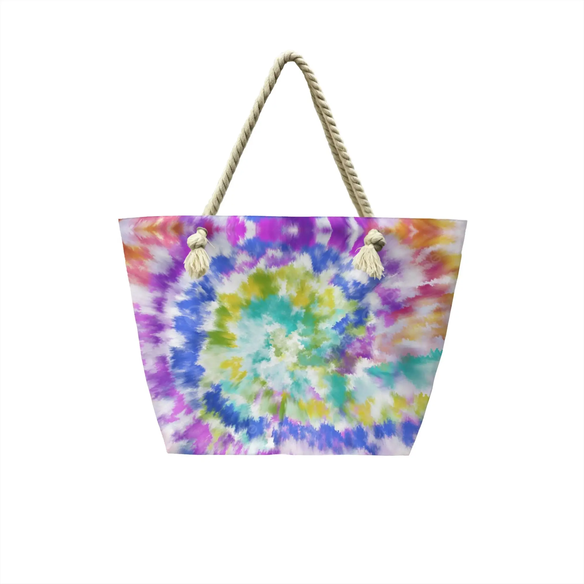 Tie Dye Abstract Groceries Shopping Bags Funny Printing Canvas Shopper Shoulder Tote Bags Large Capacity Washable Handbag