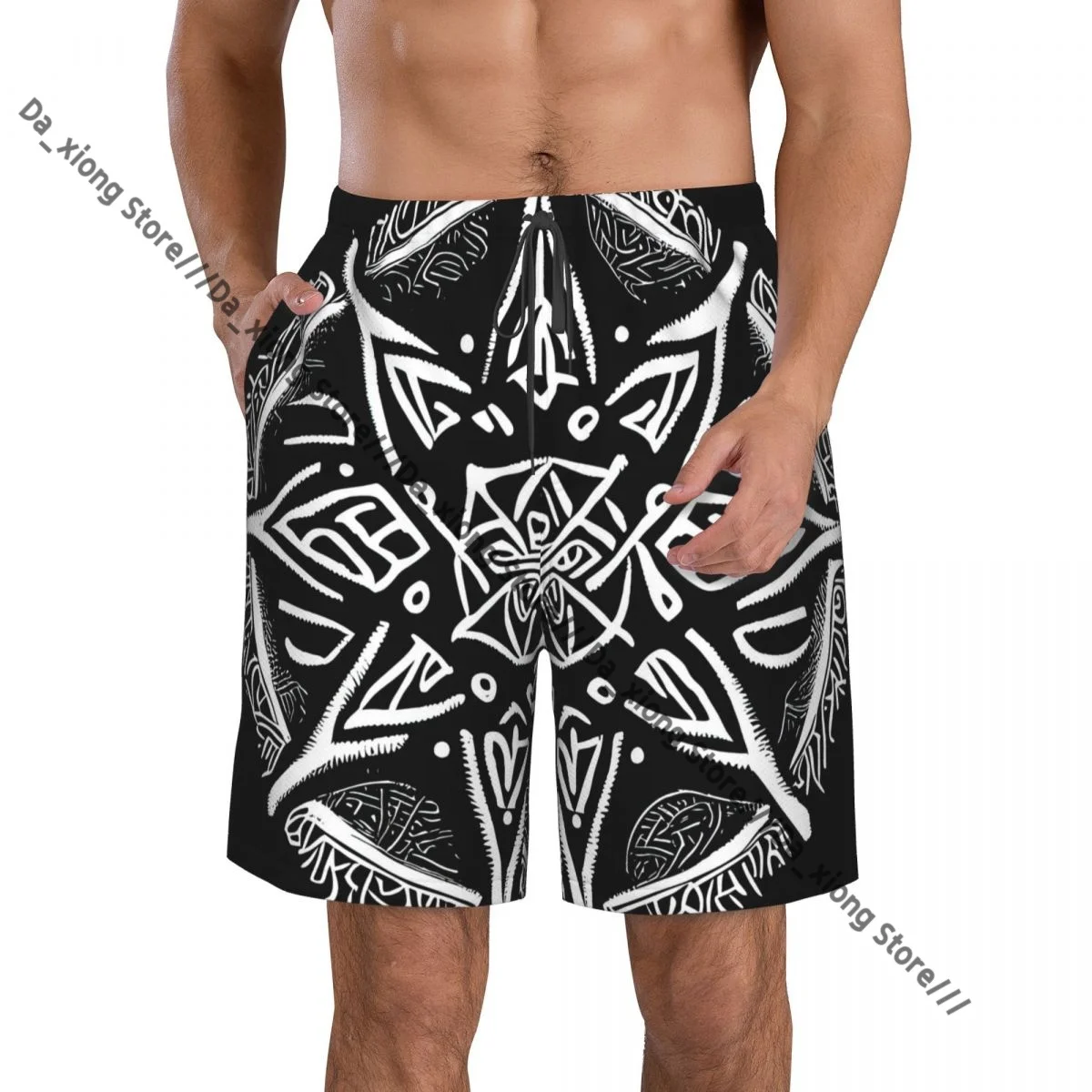 Mens Swimwear Swim Short Trunk Mandala Ethnic Pattern Beach Board Shorts Swimming Surffing shorts