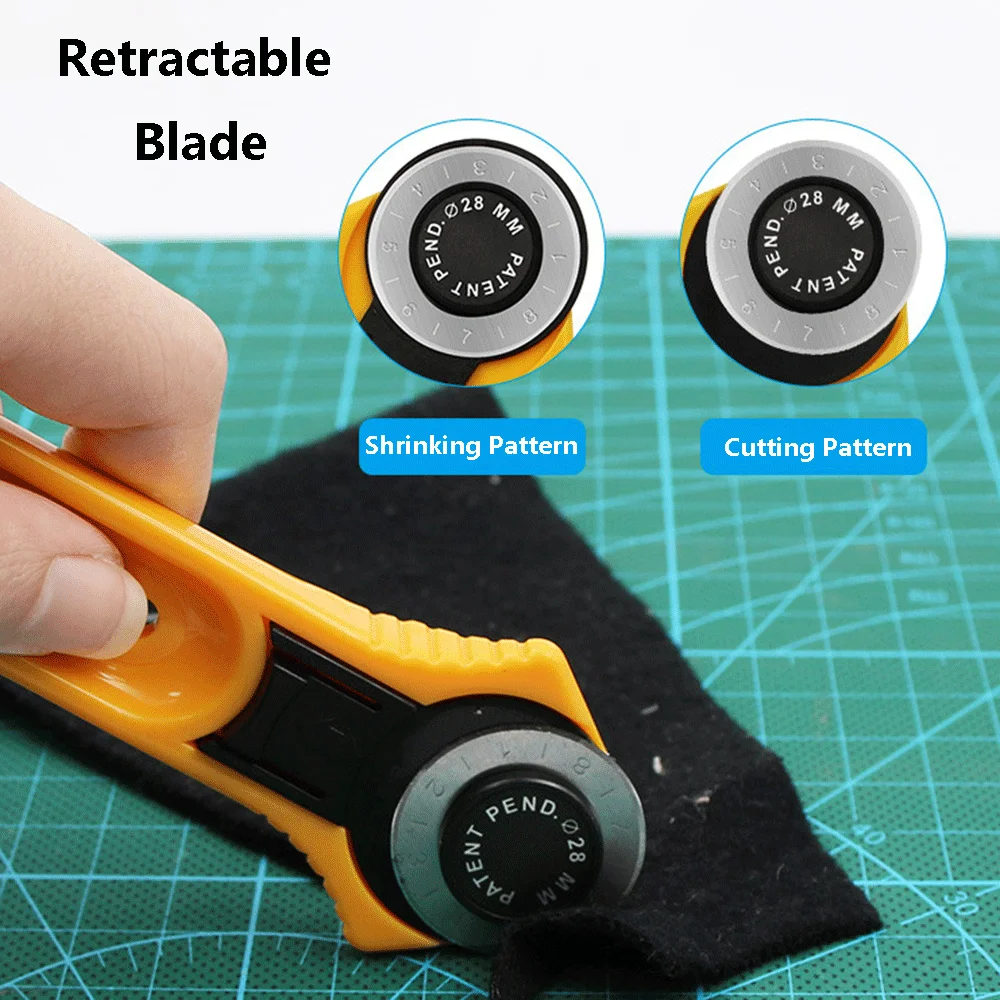 Sewing Tool Leather Rotary Cutter Patchwork Roller Wheel Knife Hand Wheel Cutter Cutting Round Knife 28mm 45mm Sewing Accessorie