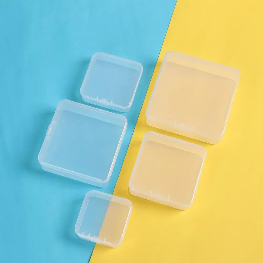 

High Quality Square Transparent Storage Box Plastic Transparent Small Items Case 5 Sizse Fishing Tools Accessories Packing Boxes
