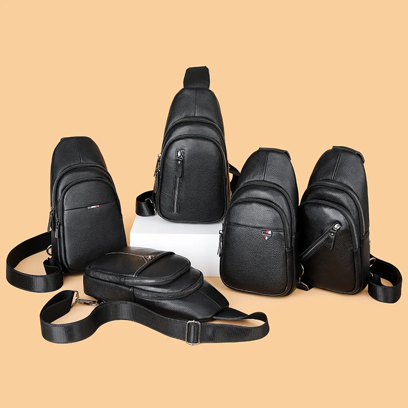 

Мужская нагрудная сумка из натуральной кожи, однотонная дизайнерская сумка на ремне из воловьей кожи, сумка через плечо бананка женская 0A