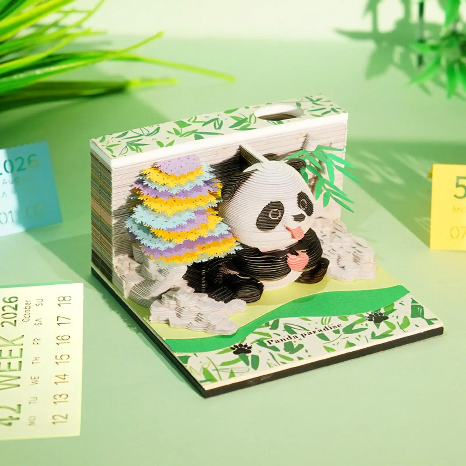 

Календарь с кусочками времени, 2026, дизайн панды, бумажный блокнот, милый бумажный календарь скульптурой для школы, класса, дома, учителя, поездки на работу