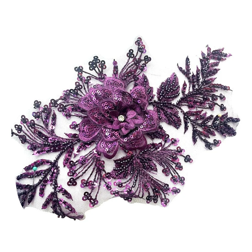 Colored Applique Lace Flower Stickers Bead Accessories Embroidery Accessories Handmade Nail Beads Lace Applique