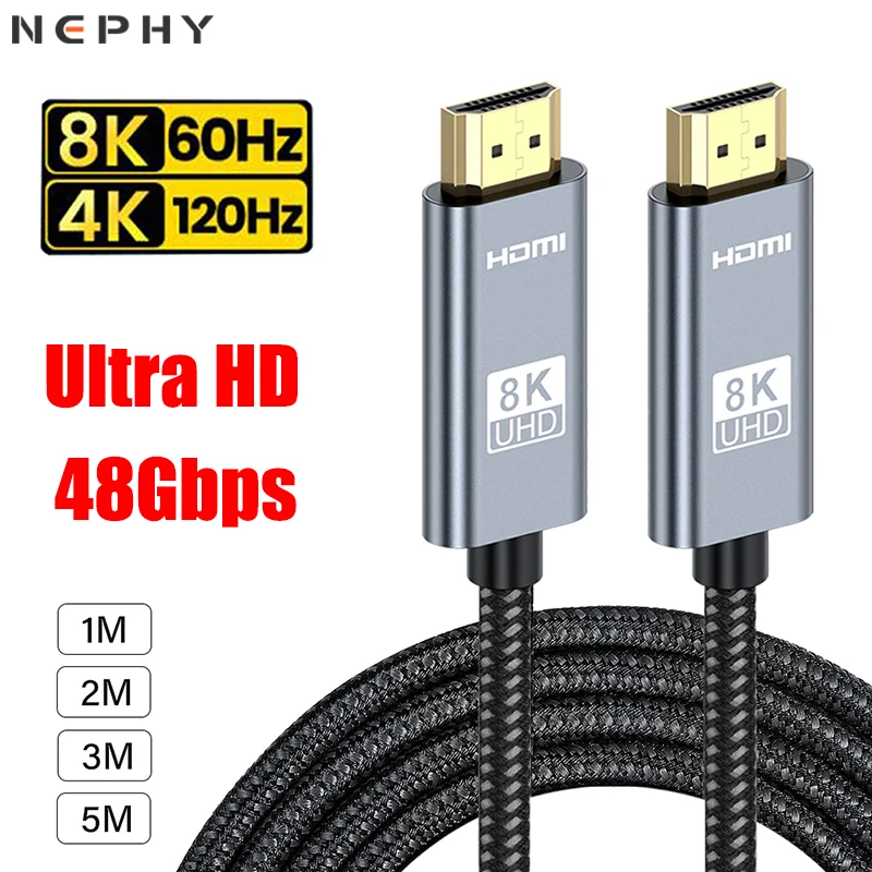 Certified 8K HDMI 2.1 Cable High Speed For PS5 Xbox S X Steam Deck Switch Xiaomi Box Smart TV ARC HDR HDCP 2 3 5 Meter Long Wire