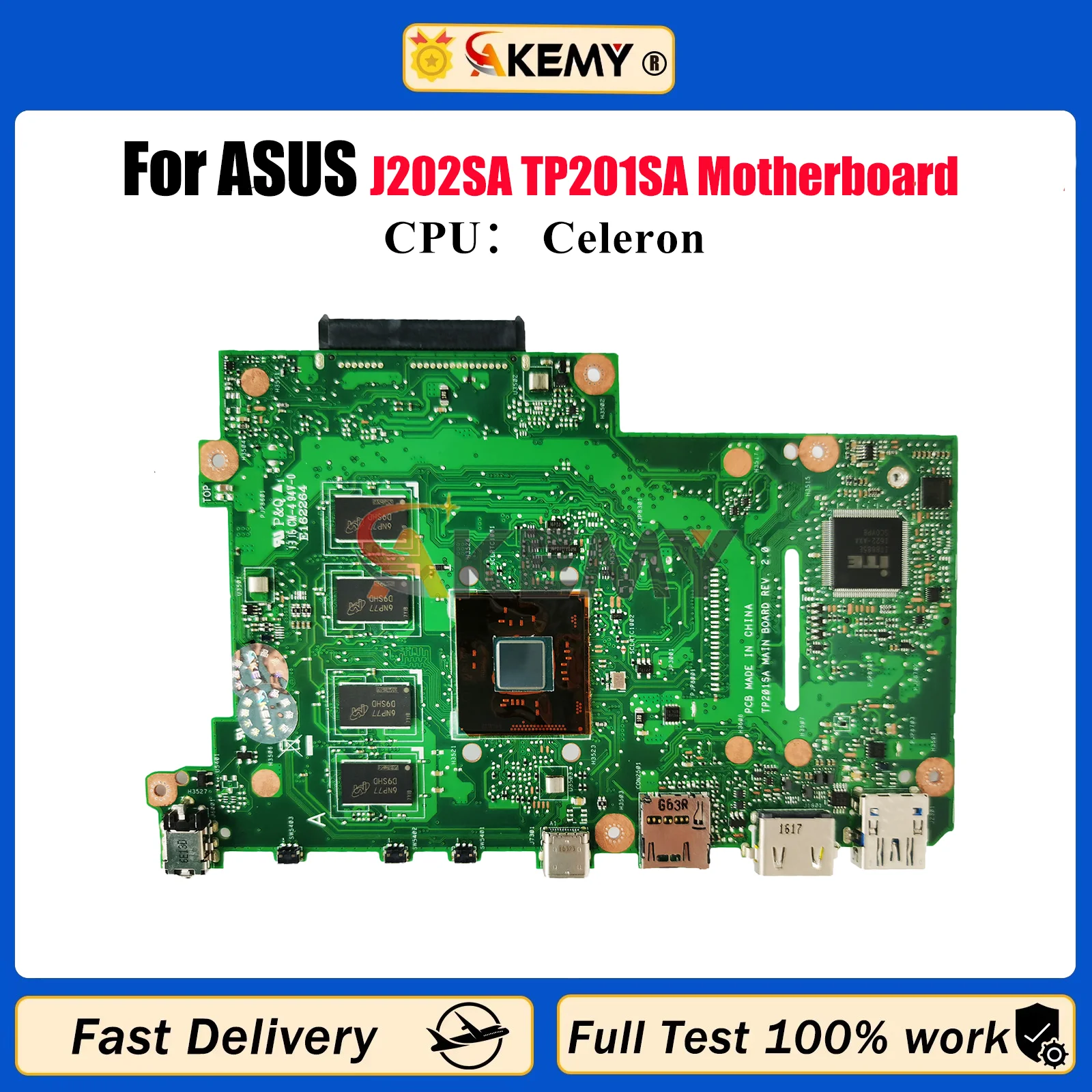 

TP201SA Laptop Motherboard For ASUS VivoBook Flip TP201S J202SA TP201SA Notebook Mainboard With Celeron CPU 100% tests OK stk