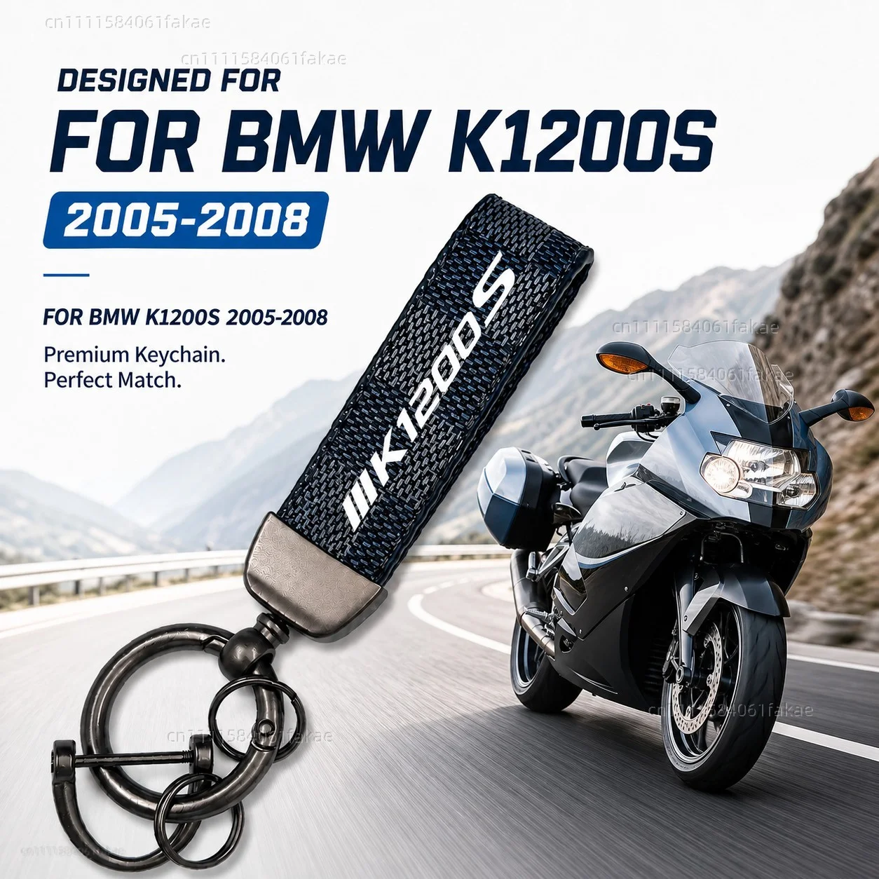 

For BMW K1200S 2005-2008 Motorcycle Keychain Leather Key Ring Custom Logo Gift for Rider Men Women Accessories