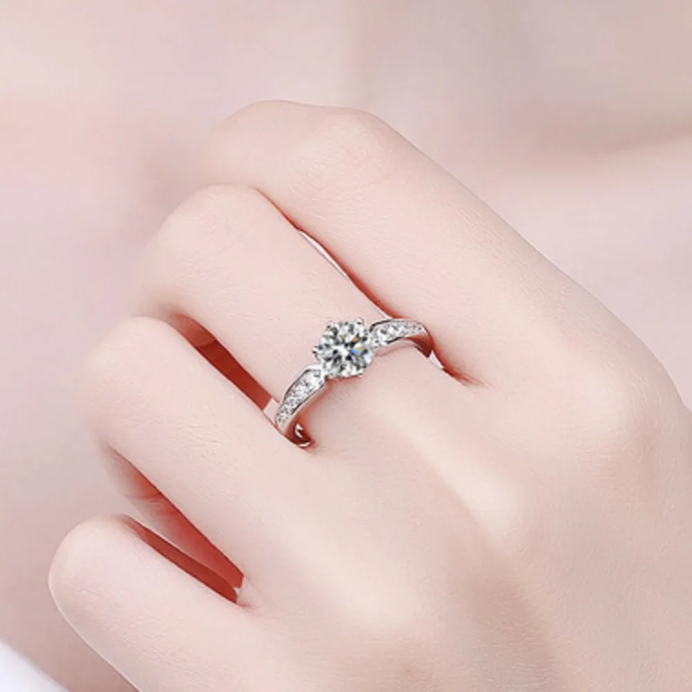 

Кольцо с муассанитом GL 1CT D VVS1, регулируемое, с одним рядом камней в форме стрелы, модное ювелирное украшение, идеальный подарок