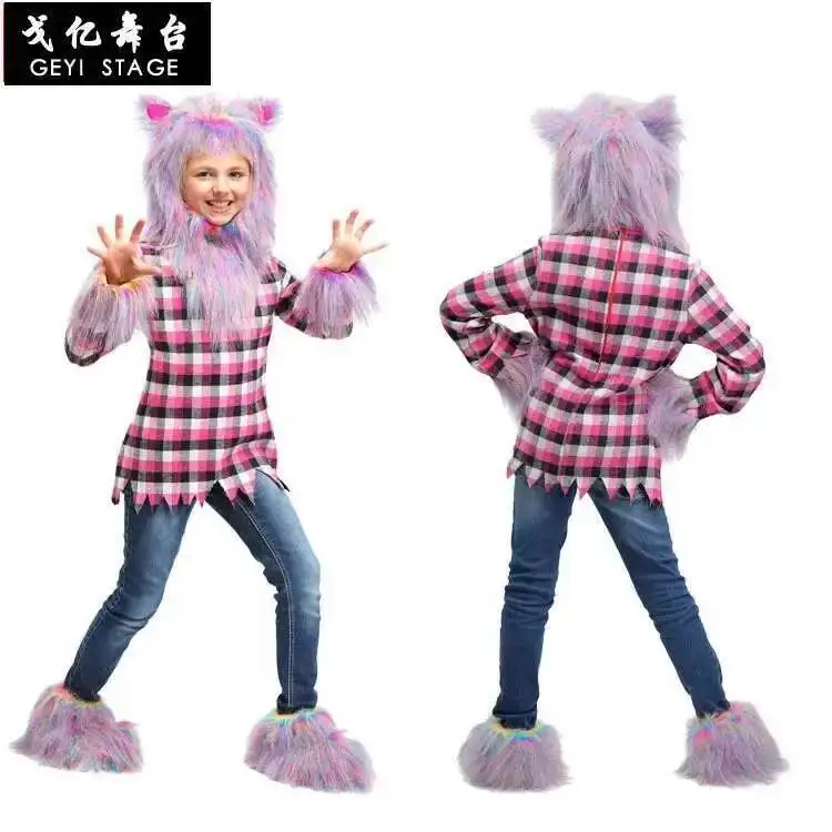 

Halloween Children's Day Animal Show Costume Cosplay Women Girl Wolverine Color Werewolf Cosplay Costume