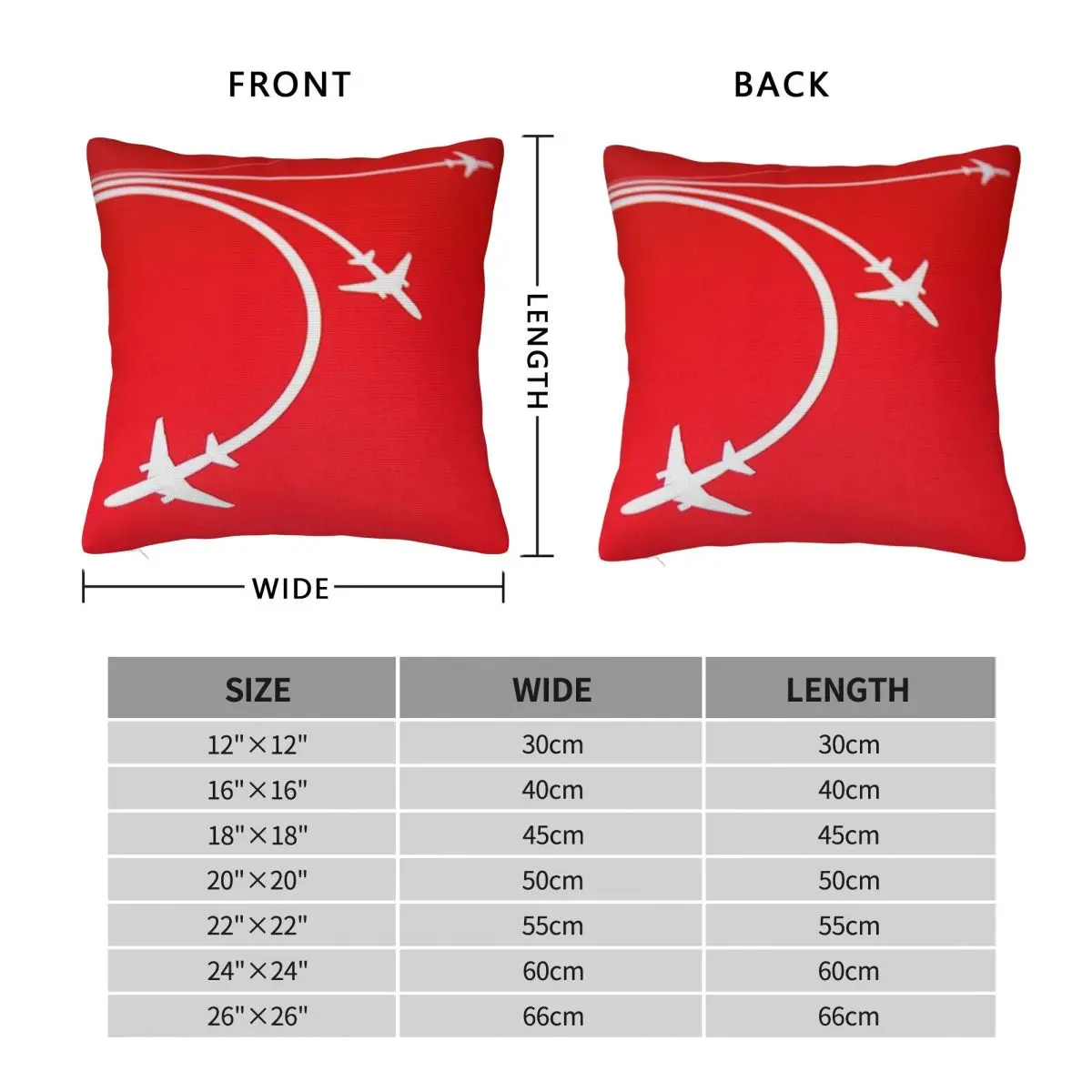 Air Canada Red Square Pillowcase Polyester Linen Velvet Printed Zip Decor Pillow Case Sofa Cushion Cover