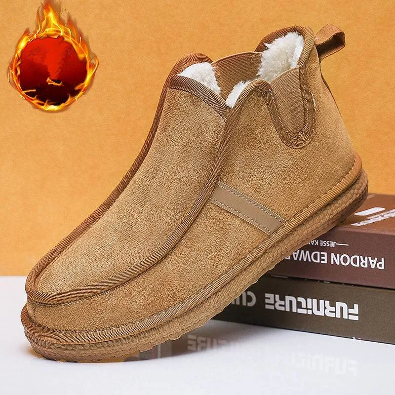 Men's Snow Boots Winter New Fashion Comfortable Casual Household Plus Fleece Thickened Warm Non-Slip Cotton Shoes