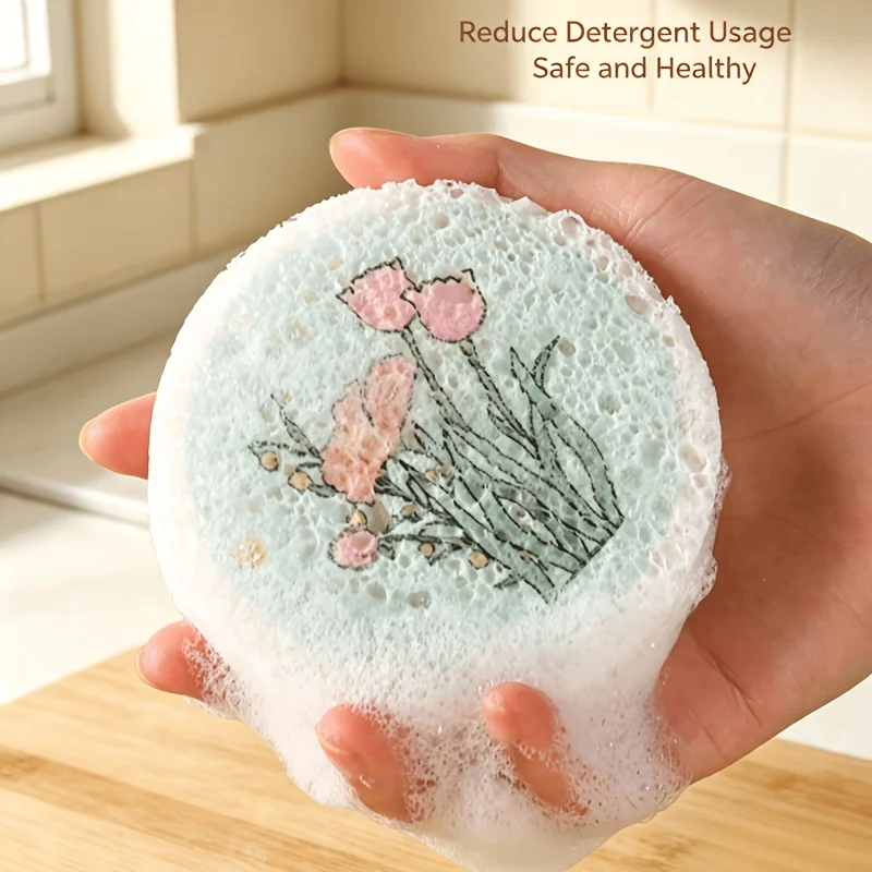 12/6 Pieces of Randomly Assorted Styles of Compressed Dishwashing Sponges. They Expand When Exposed to Water, Have Strong Water Absorption, Are Oil-Resistant, Easy to Rinse and Dry Quickly, Suitable for Cookware, Dishes, and Sinks, Halloween and Christmas Gifts